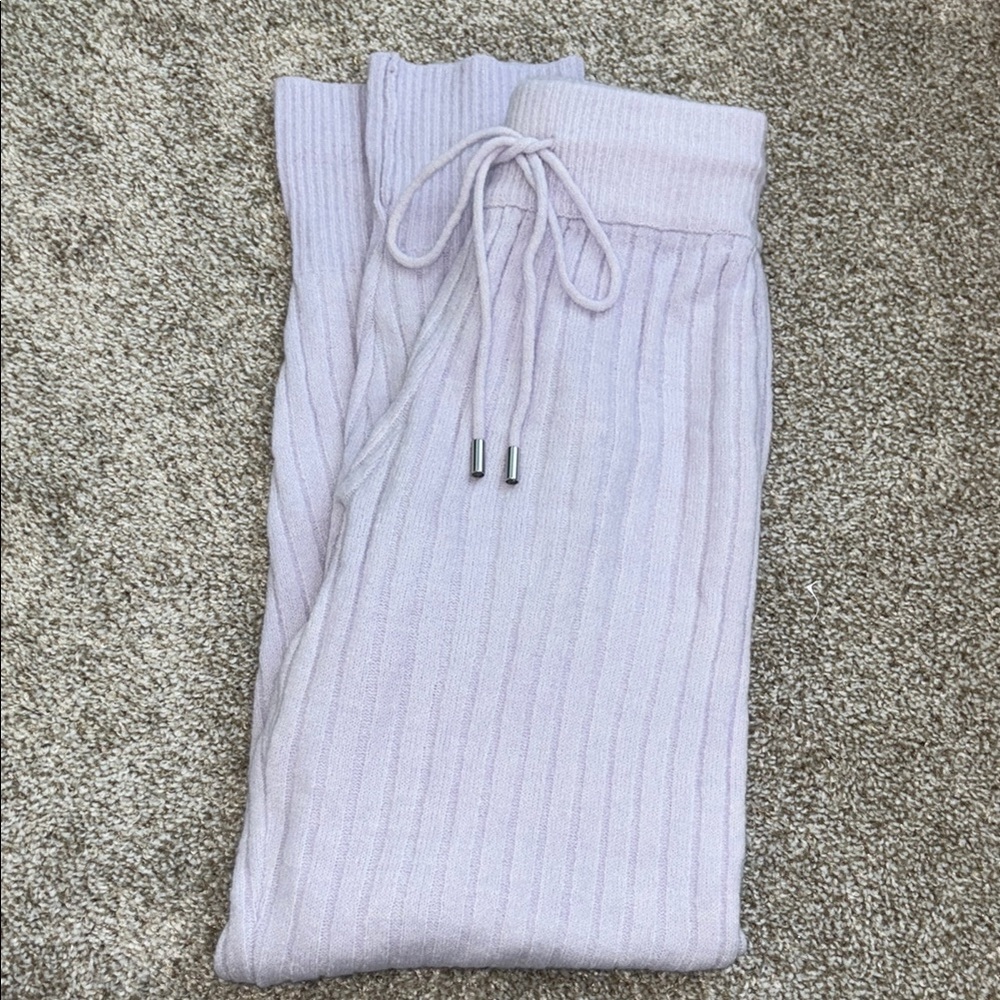 Free People Light Purple Ribbed Knit Pants